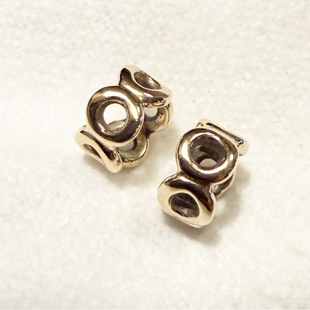 **RESERVED** Two Pandora Retired 14K Gold Solid 14K Gold Spacers - 750222